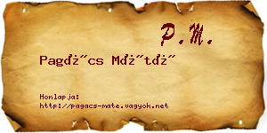 Pagács Máté névjegykártya