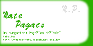 mate pagacs business card